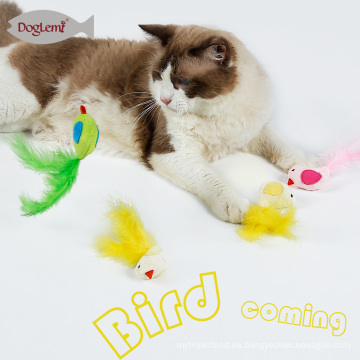 Juguetes para mascotas de peluche Gato de Catnip Toys Pluma de aves para mascotas Gatito 3 colores Mix para mascotas Suministros de gatos